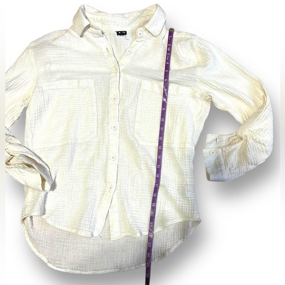 Revolve Monrow Relaxed Button Up Blouse In Chalk … - image 6